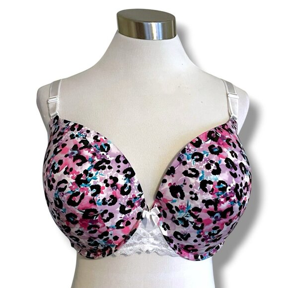 Torrid 44D Bra Perfect T-shirt Push Up Padded Underwire Floral Animal Print - Picture 4 of 8